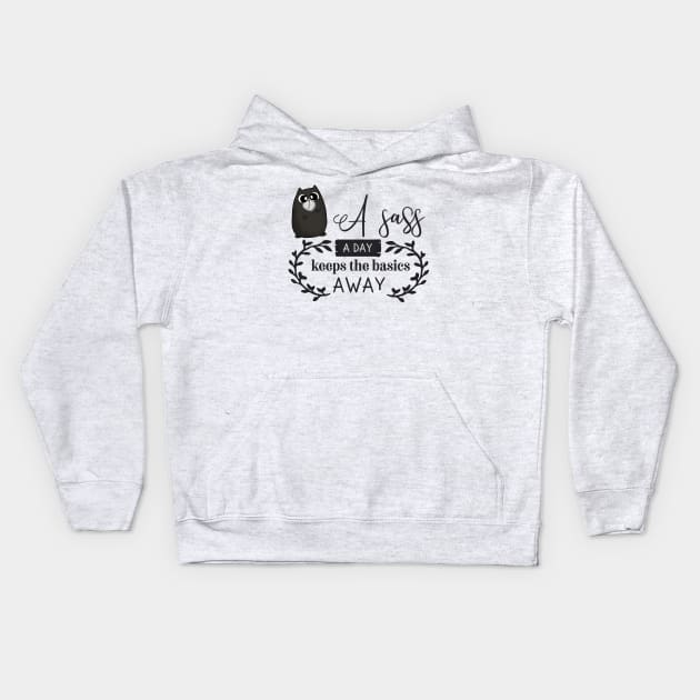 A Sass a Day Cute Cat Kids Hoodie by Wanderer Bat